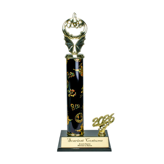 Halloween Trophy | Personalized 2026 Jack O Lantern Bat Halloween Award | 13.5 Inches Tall