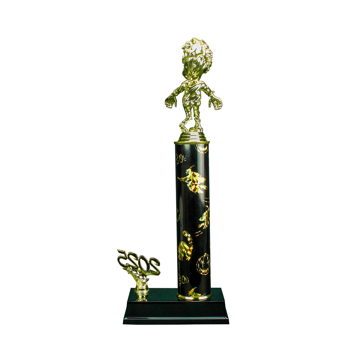 Zombie Halloween Trophy with tattered clothes and outstretched arms - 14 inch tall award 2025 edition from Decade Awards