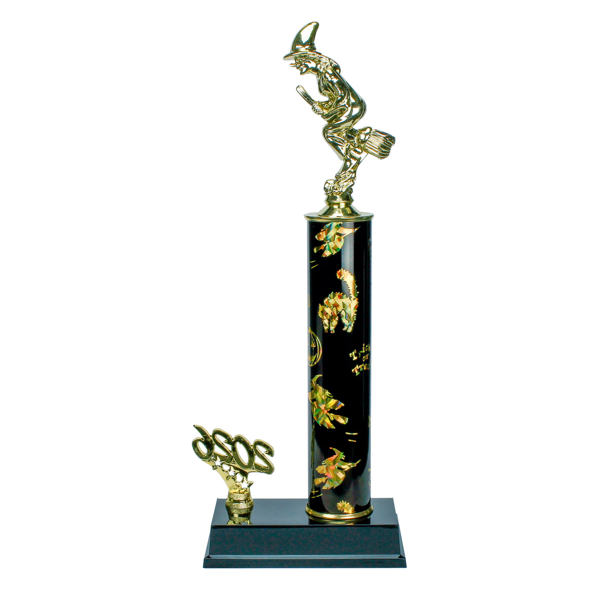 Halloween Trophy | Personalized 2026 Witch on Broomstick Halloween Award | 14 Inches Tall