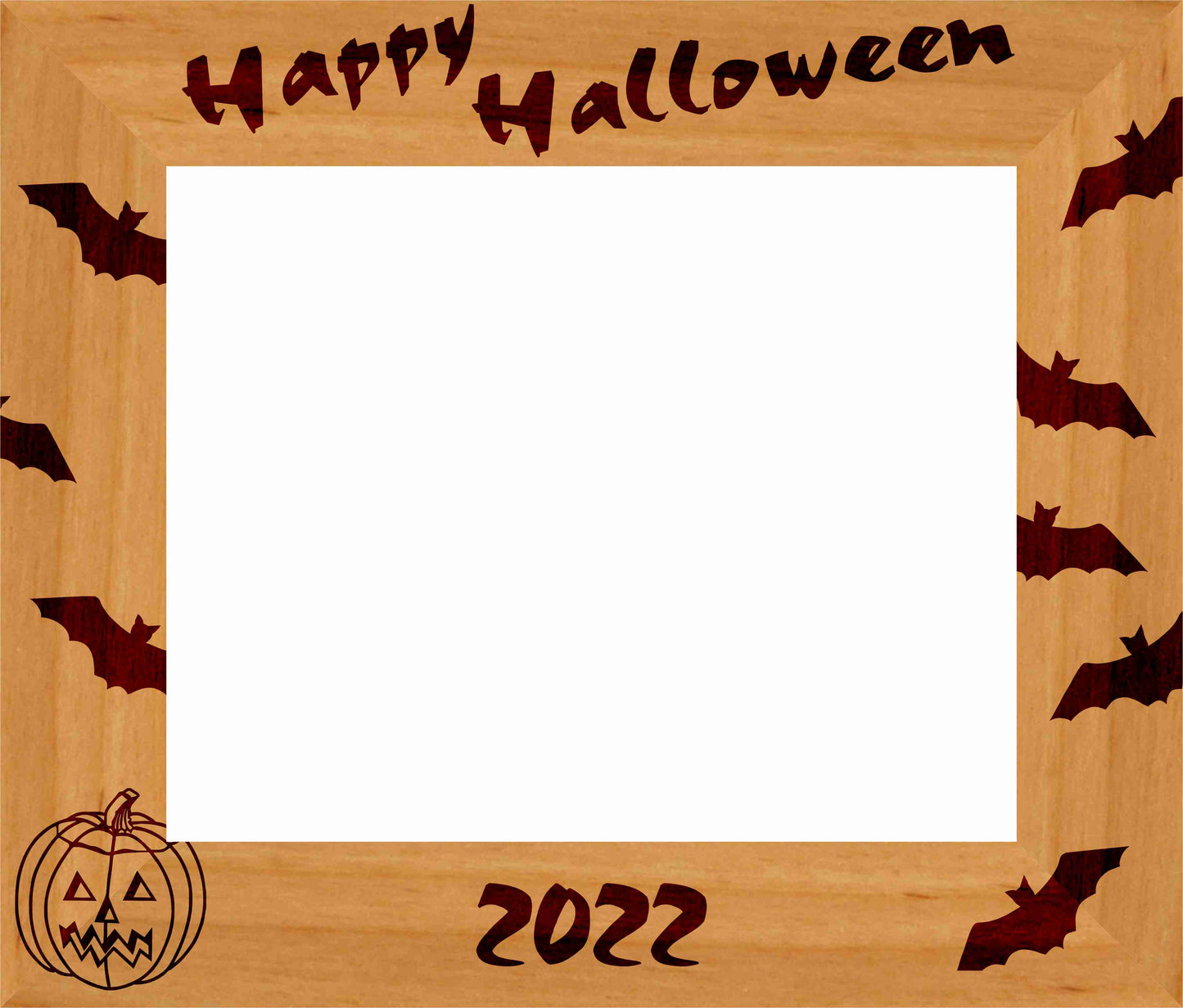 Halloween "Bats" Picture Frame | All Hallow's Eve Laser Engraved Wood Picture Frame - 3 Sizes Decade Awards