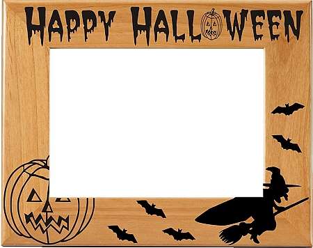 Halloween "Witch" Picture Frame | Laser Engraved Spooky Wood Frame - 3 Sizes Decade Awards