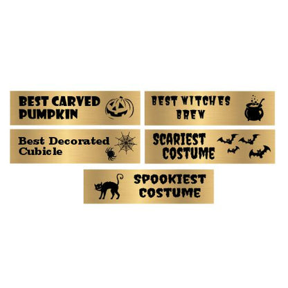 Engraved Pumpkinhead Halloween trophy with jack o lantern design and free custom engraving - 2025 edition by Decade Awards.
