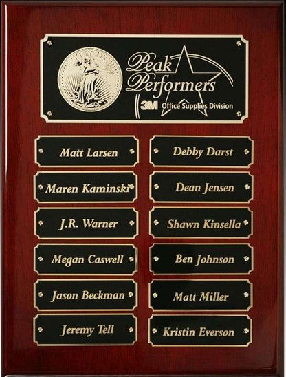 Header Plate Black Brass with Border | Engraved Plate - 3" x 7" Decade Awards