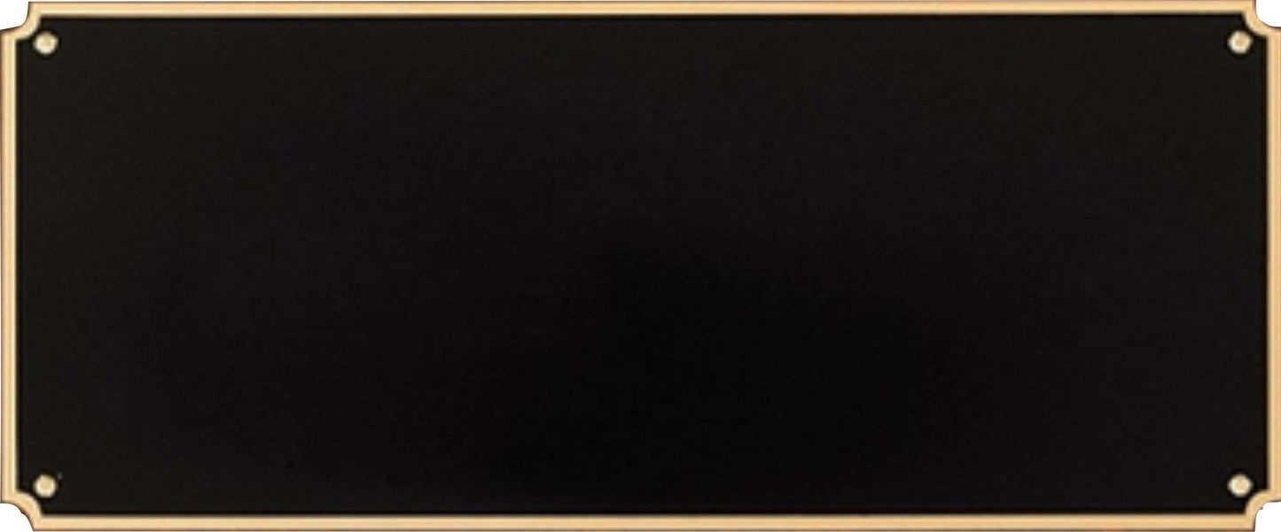 Black Brass Plate with Border | Engraved Header Plate - 3.5" x 8.5" Decade Awards