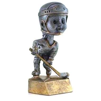 Hockey Bobblehead Trophy - Female / Male | Engraved Hockey Award - 6 Inch Tall Decade Awards