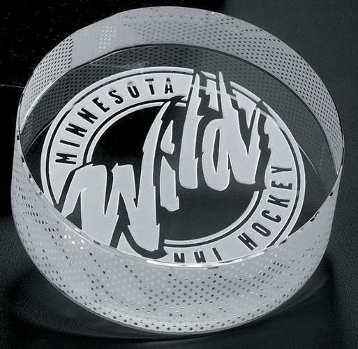 Hockey Crystal Puck | Engraved Crystal Hockey Puck - 3" Diameter Decade Awards