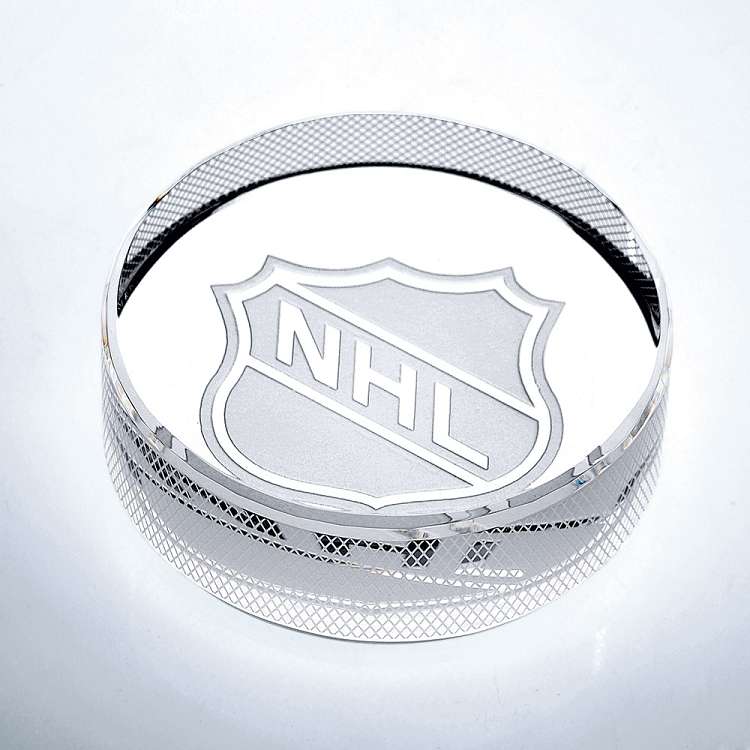 Hockey Crystal Puck | Engraved Crystal Hockey Puck - 3" Diameter Decade Awards