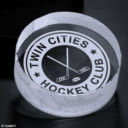 Hockey Crystal Puck | Engraved Crystal Hockey Puck - 3" Diameter Decade Awards