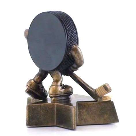 Hockey Lil' Buddy Trophy | Engraved Smiling Hockey Award - 4 Inch Tall Decade Awards