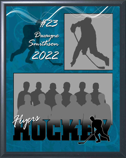 Hockey Memory Mate Plaque 2 - Personalized | Individual & Hockey Team Pictures Plaque - 8" x 10" Decade Awards