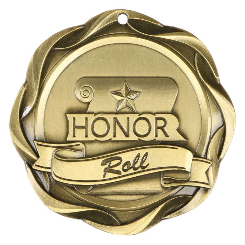 Honor Roll Fusion Medal- Gold | Engraved Honor Roll Medallion - 3 Inch Wide Decade Awards