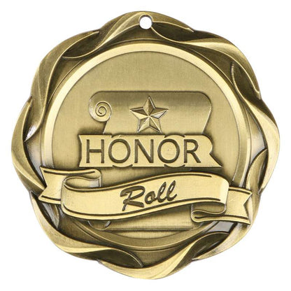 Honor Roll Fusion Medal- Gold | Engraved Honor Roll Medallion - 3 Inch Wide Decade Awards