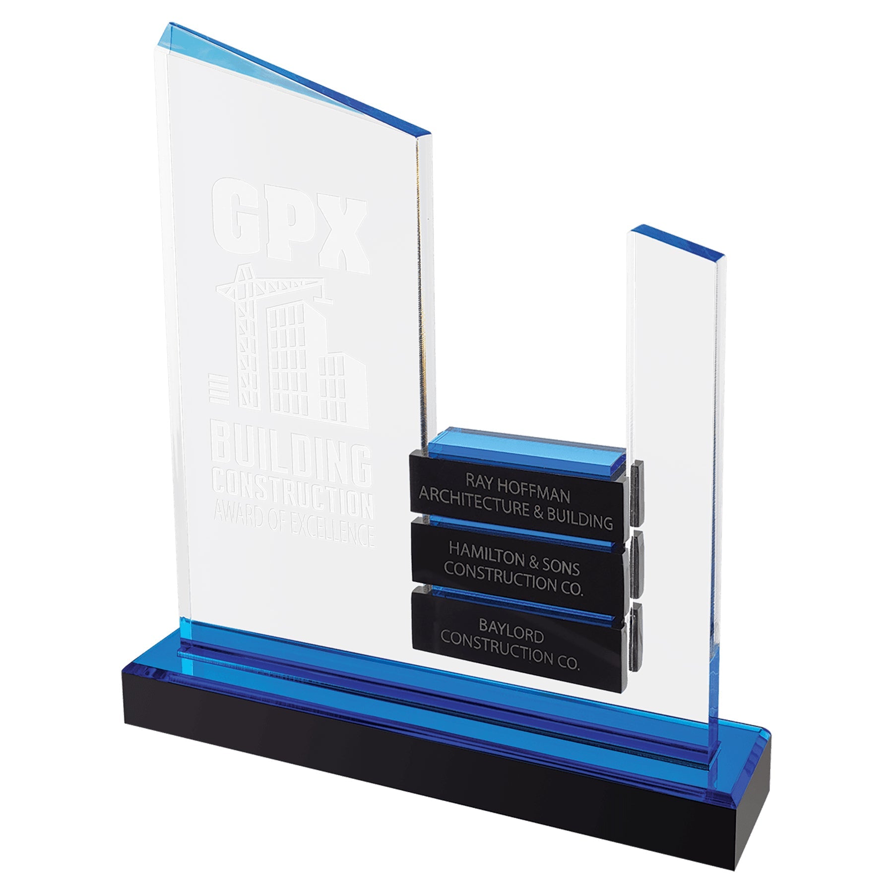 Peak Slant Perpetual Impress Acrylic Award – Sales & Goals Recognition | Free Engraving & Logo Personalization Decade Awards