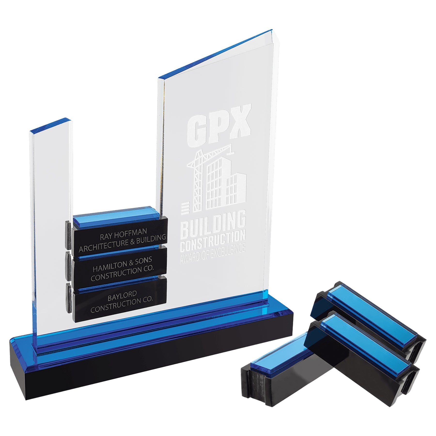 Peak Slant Perpetual Impress Acrylic Award – Sales & Goals Recognition | Free Engraving & Logo Personalization Decade Awards