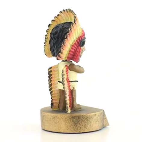 Indian Chief Trophy | Engraved Indian Mascot Bobblehead Award - 6 Inch Tall Decade Awards
