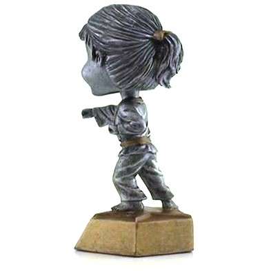 Karate Finish Bobblehead Trophy - Female / Male | Engraved Karate Award - 6 Inch Tall Decade Awards
