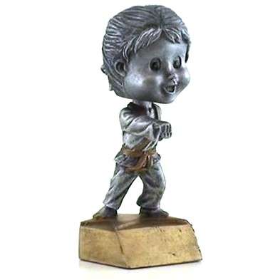 Karate Finish Bobblehead Trophy - Female / Male | Engraved Karate Award - 6 Inch Tall Decade Awards