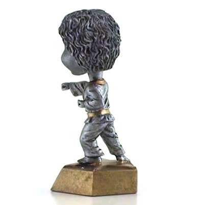 Karate Finish Bobblehead Trophy - Female / Male | Engraved Karate Award - 6 Inch Tall Decade Awards