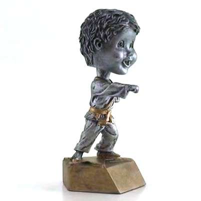 Karate Finish Bobblehead Trophy - Female / Male | Engraved Karate Award - 6 Inch Tall Decade Awards