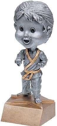 Karate Finish Bobblehead Trophy - Female / Male | Engraved Karate Award - 6 Inch Tall Decade Awards
