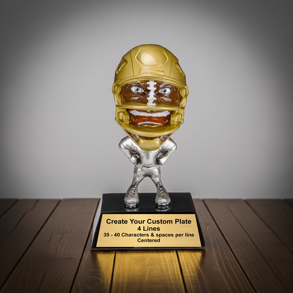 Personalized Football Trophy | Game Face Football Award | 6.25 Inch