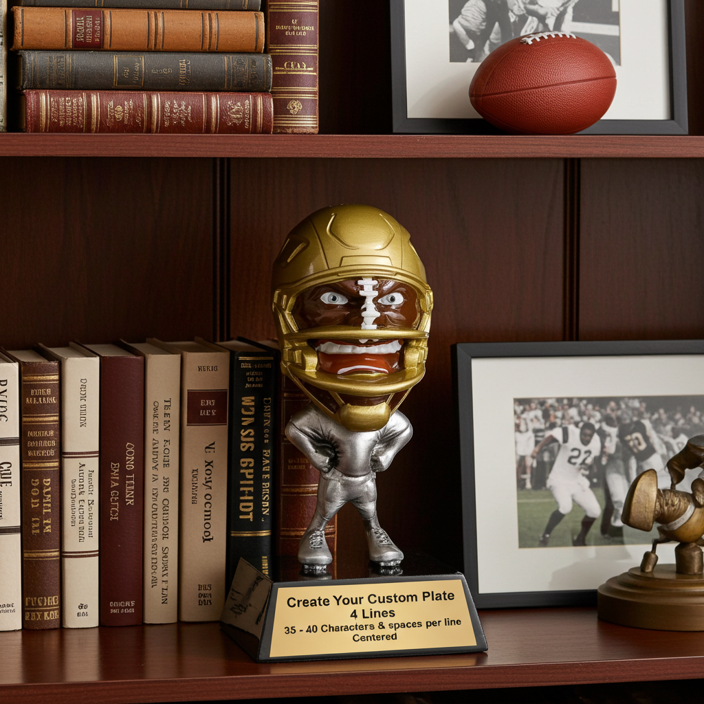 Personalized Football Trophy | Game Face Football Award | 6.25 Inch