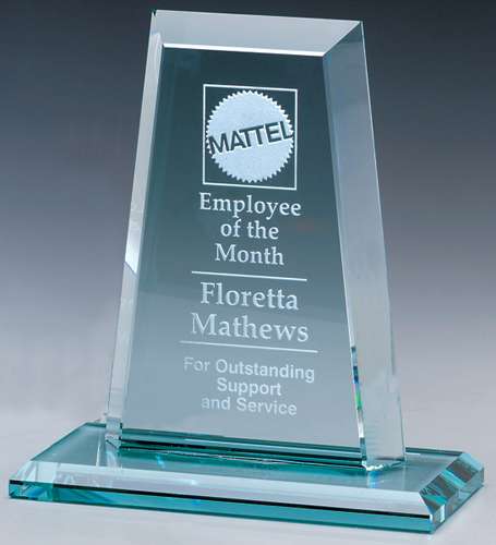 Kingston Spire Crystal Corporate Award | Engraved Corporate Award - 6" or 8" Wide Decade Awards