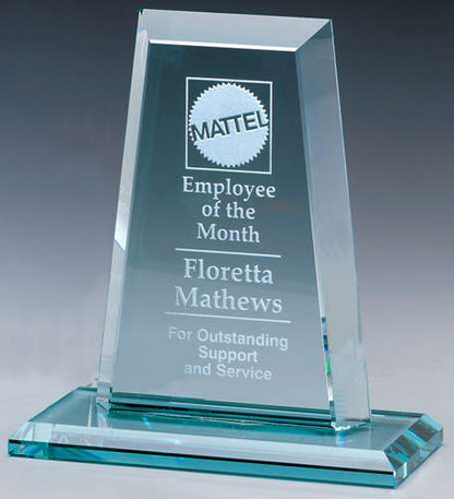 Kingston Spire Crystal Corporate Award | Engraved Corporate Award - 6" or 8" Wide Decade Awards