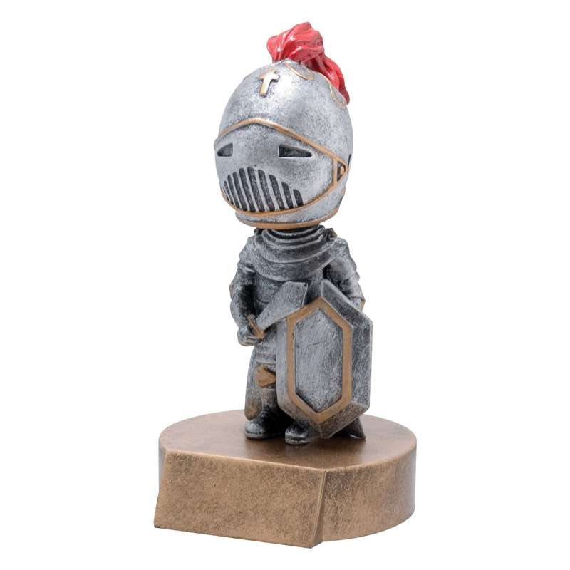 Knight Mascot Bobblehead Trophy | Engraved Knight Award - 6" Tall Decade Awards