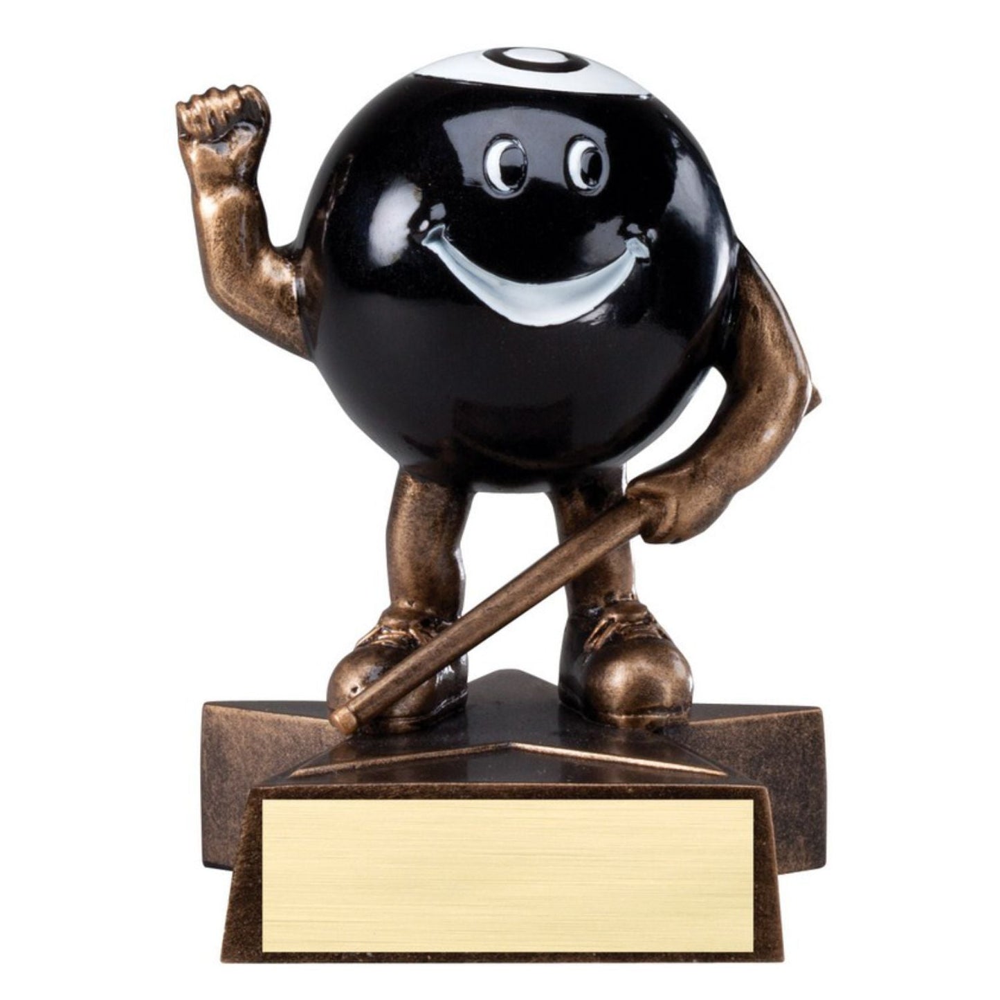 8 Ball / Billiards Lil' Buddy Trophy | Engraved Smiling 8 Ball Award - 4 Inch Tall Decade Awards