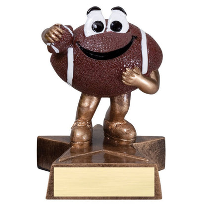Football Lil' Buddy Trophy | Engraved Smiling Football Award - 4 Inch Tall Decade Awards