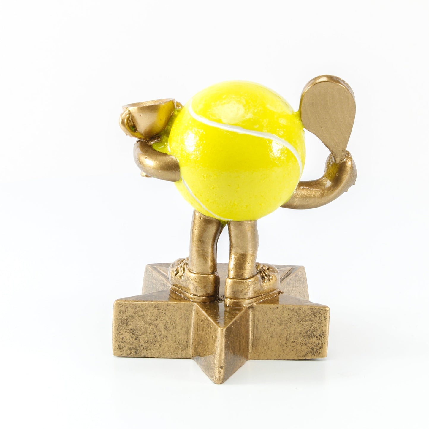 Tennis Lil' Buddy Trophy | Engraved Smiling Tennis Ball Award - 4 Inch Tall Decade Awards