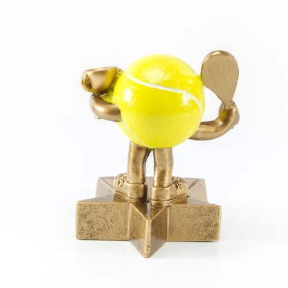 Tennis Lil' Buddy Trophy | Engraved Smiling Tennis Ball Award - 4 Inch Tall Decade Awards