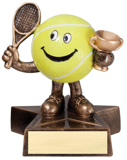 Tennis Lil' Buddy Trophy | Engraved Smiling Tennis Ball Award - 4 Inch Tall Decade Awards
(Catalog Image)