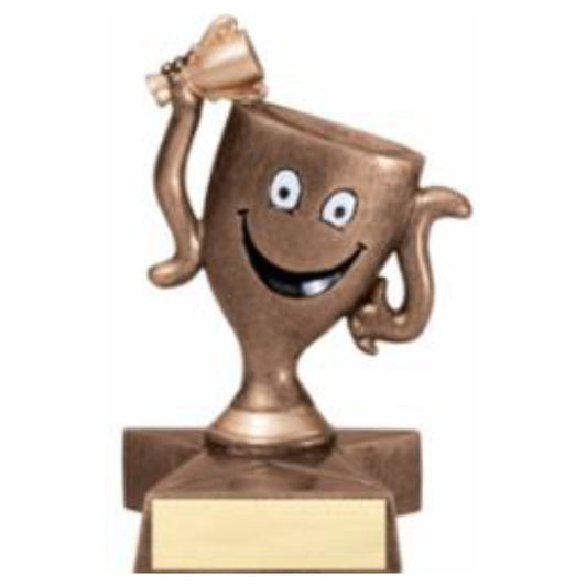 Winner's Cup Lil' Buddy Trophy | Engraved Smiling Trophy Cup Award - 4 Inch Tall Decade Awards