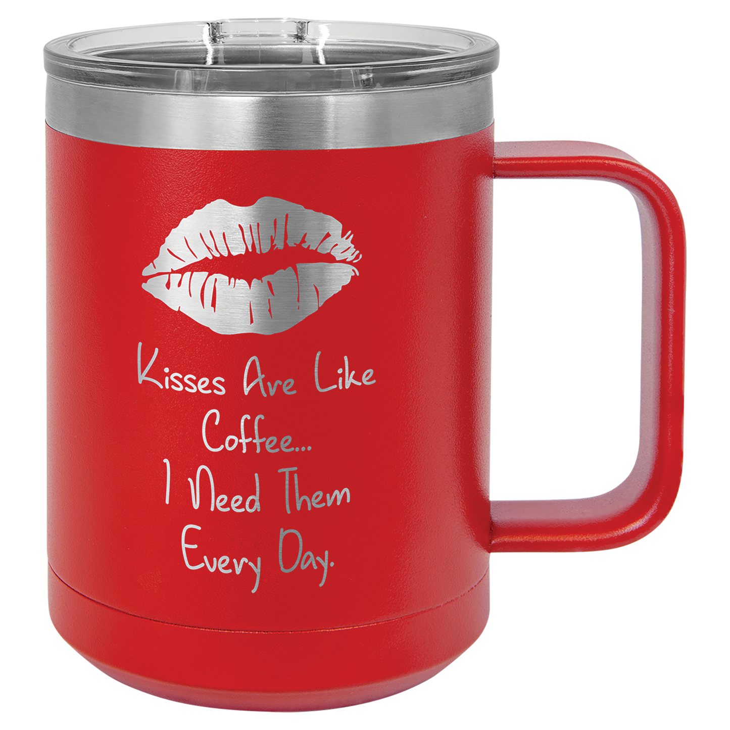 Red 15 oz Vacuum Insulated Mug with Slider Lid - Personalized