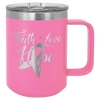 Pink 15 oz Vacuum Insulated Mug with Slider Lid - Personalized