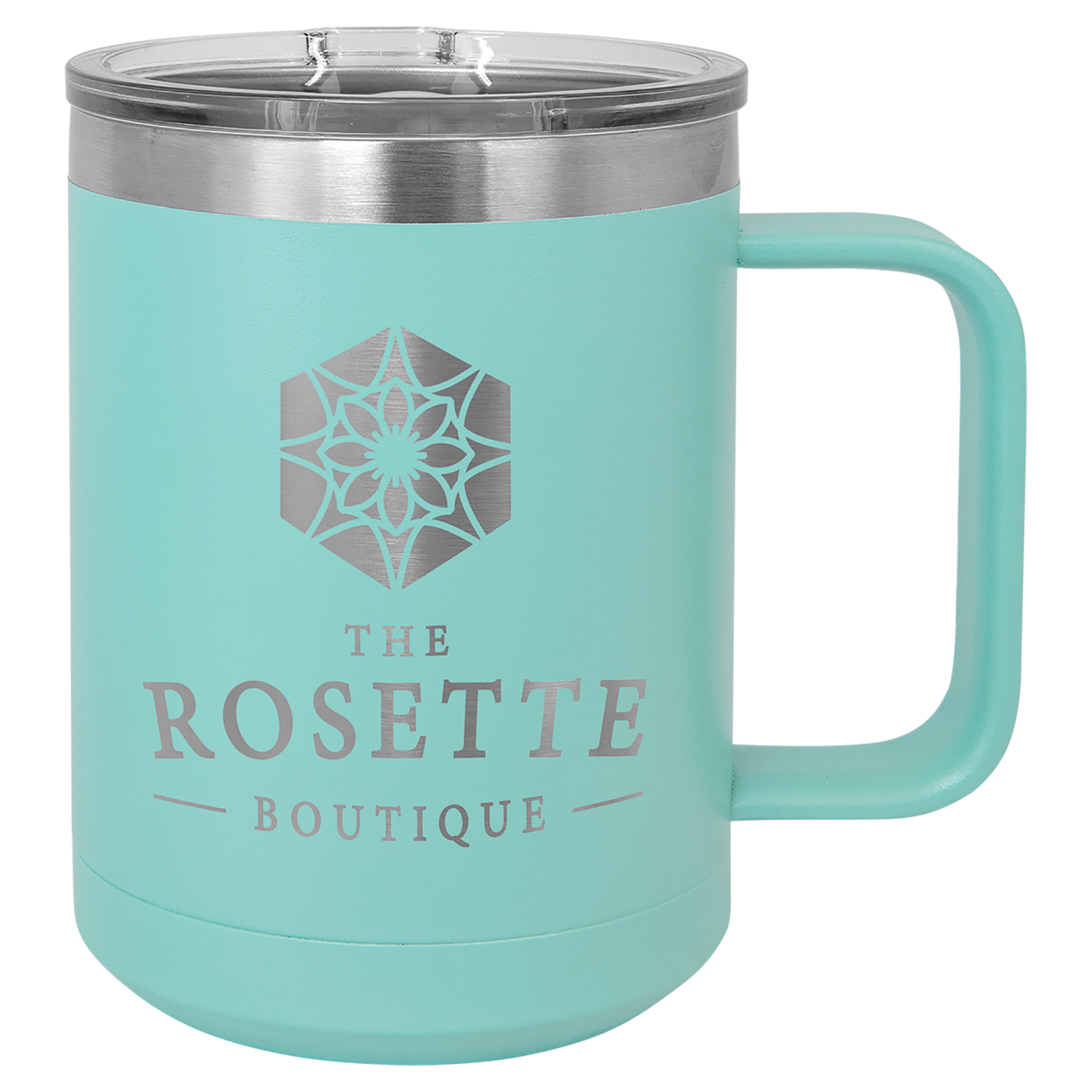 Teal Blue 15 oz Vacuum Insulated Mug with Slider Lid - Personalized