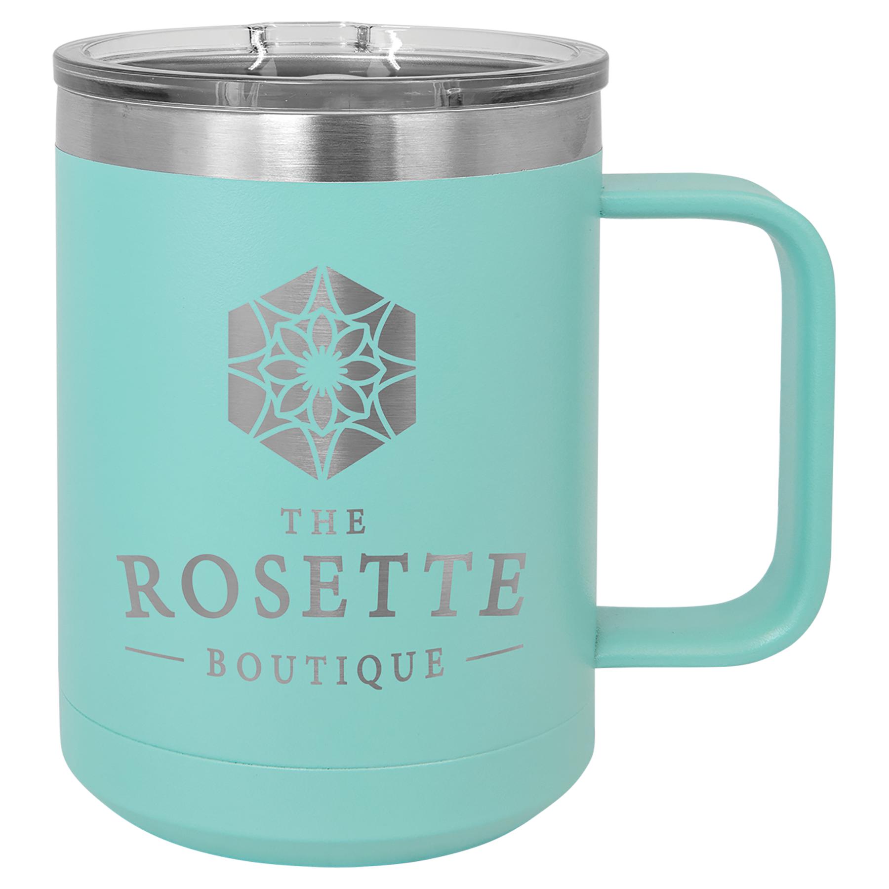 Teal Blue 15 oz Vacuum Insulated Mug with Slider Lid - Personalized