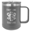 Dark Gray 15 oz Vacuum Insulated Mug with Slider Lid - Personalized