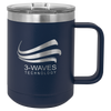 Navy Blue 15 oz Vacuum Insulated Mug with Slider Lid - Personalized