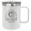 White 15 oz Vacuum Insulated Mug with Slider Lid - Personalized