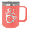 Coral 15 oz Vacuum Insulated Mug with Slider Lid - Personalized