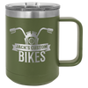 Olive Green 15 oz Vacuum Insulated Mug with Slider Lid - Personalized