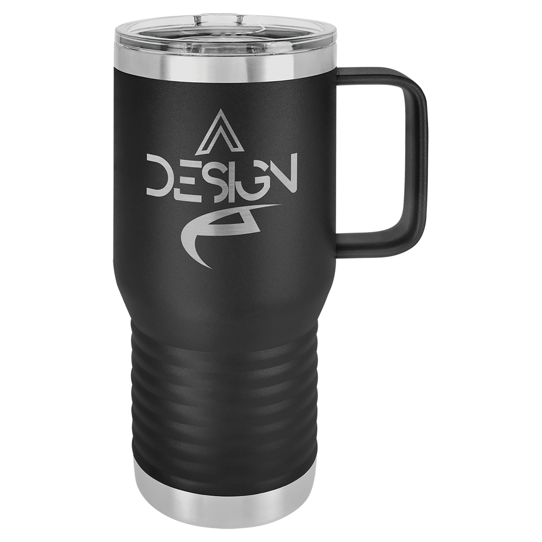Black 20 oz Vacuum Insulated Travel Mug with Slider Lid - Personalized