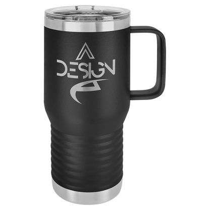 Black 20 oz Vacuum Insulated Travel Mug with Slider Lid - Personalized