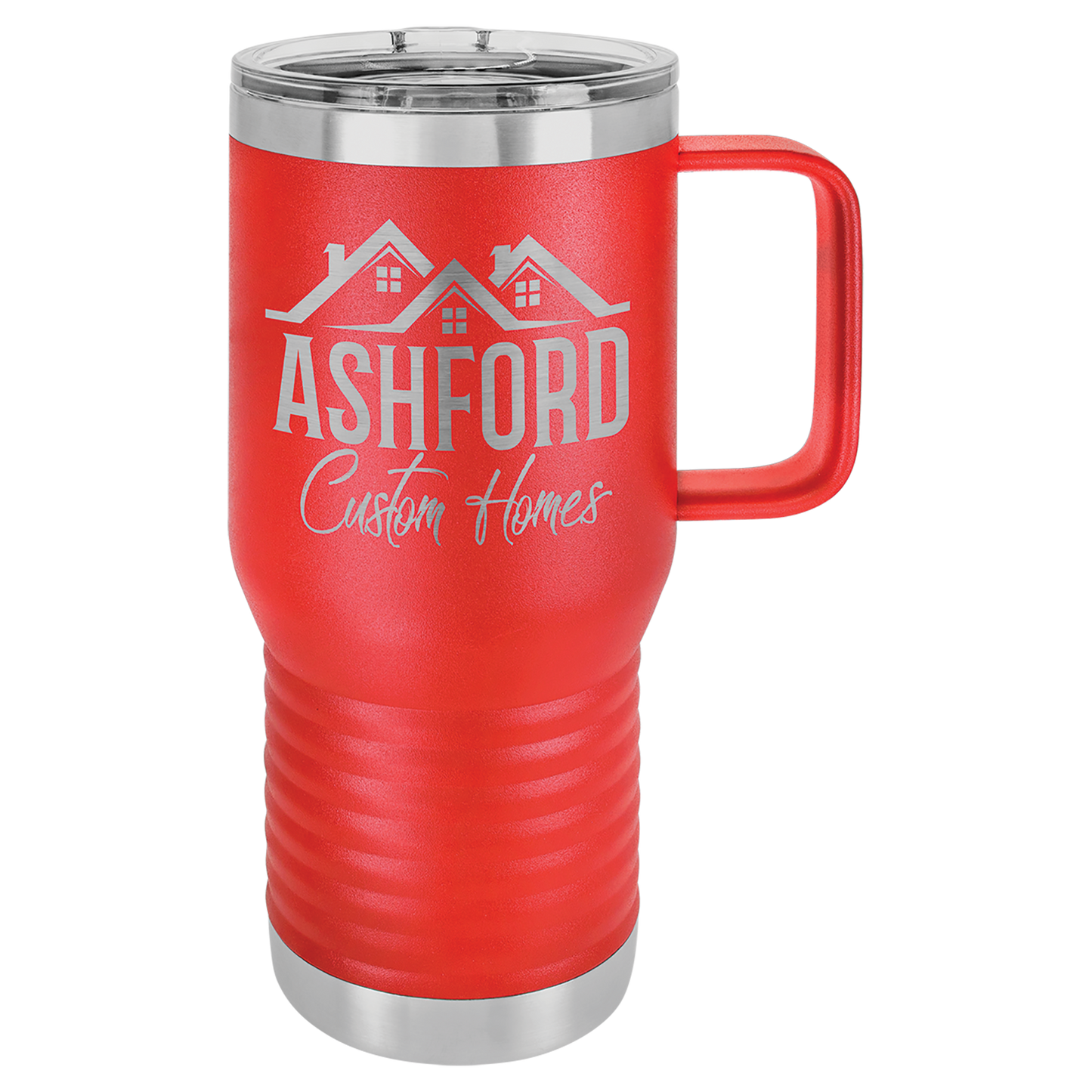 Red 20 oz Vacuum Insulated Travel Mug with Slider Lid - Personalized