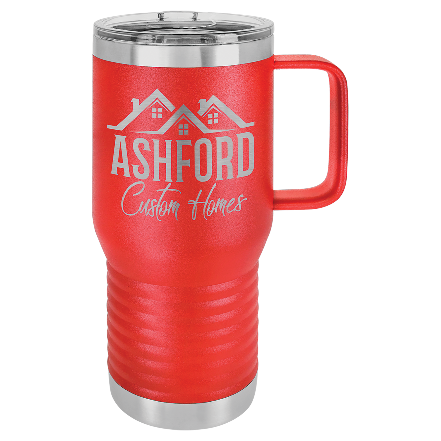 Red 20 oz Vacuum Insulated Travel Mug with Slider Lid - Personalized