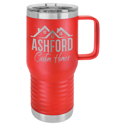 Red 20 oz Vacuum Insulated Travel Mug with Slider Lid - Personalized