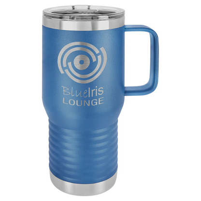Royal Blue 20 oz Vacuum Insulated Travel Mug with Slider Lid - Personalized